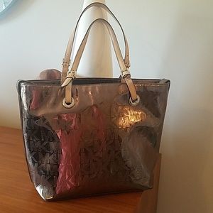 Large metallic Michael Kors tote